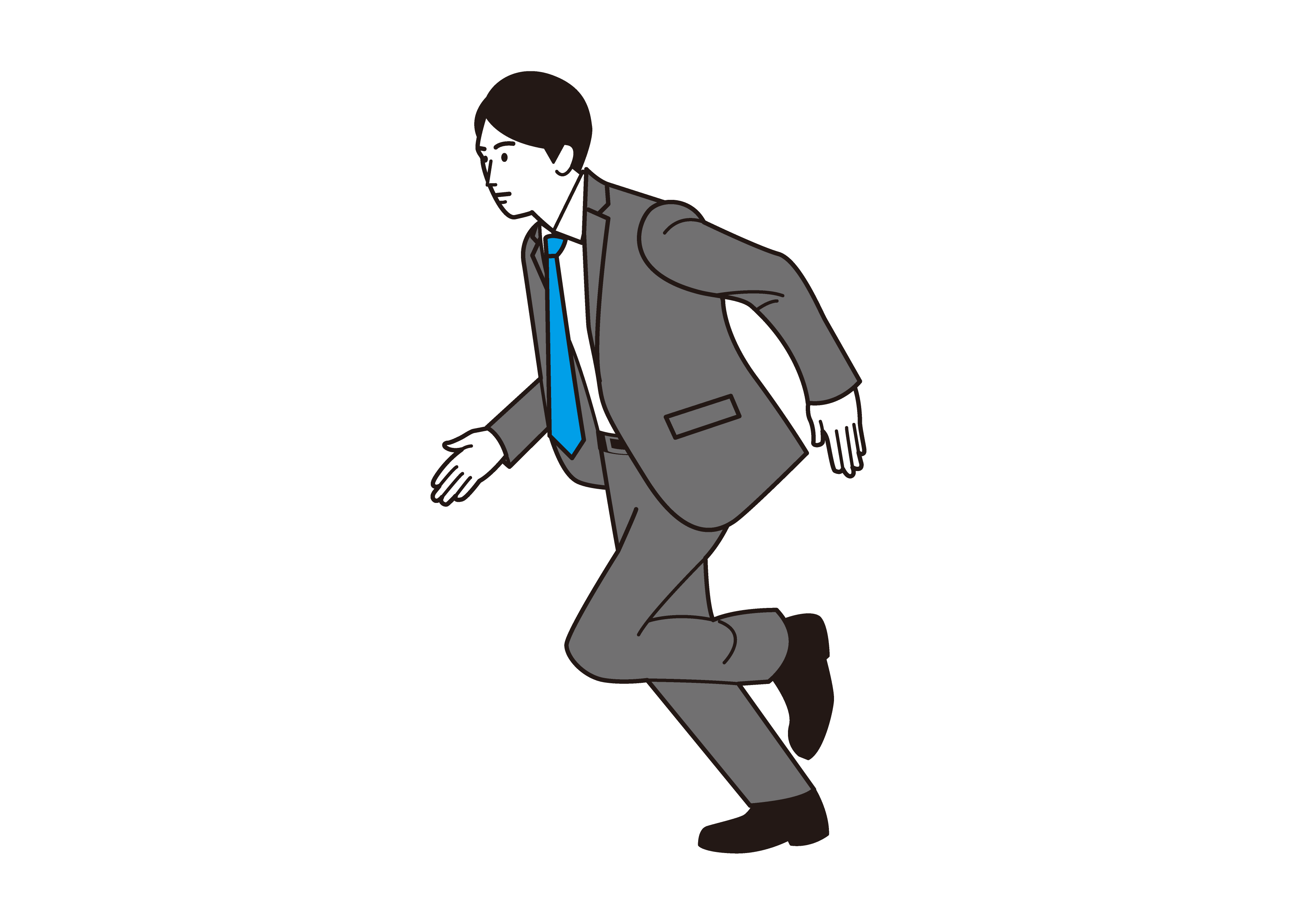 走る男性会社員